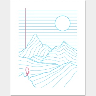 Linear Mountainscape Posters and Art